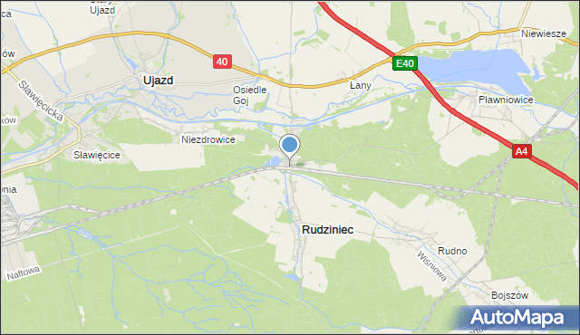 mapa Rudziniec Gliwicki, Rudziniec Gliwicki na mapie Targeo